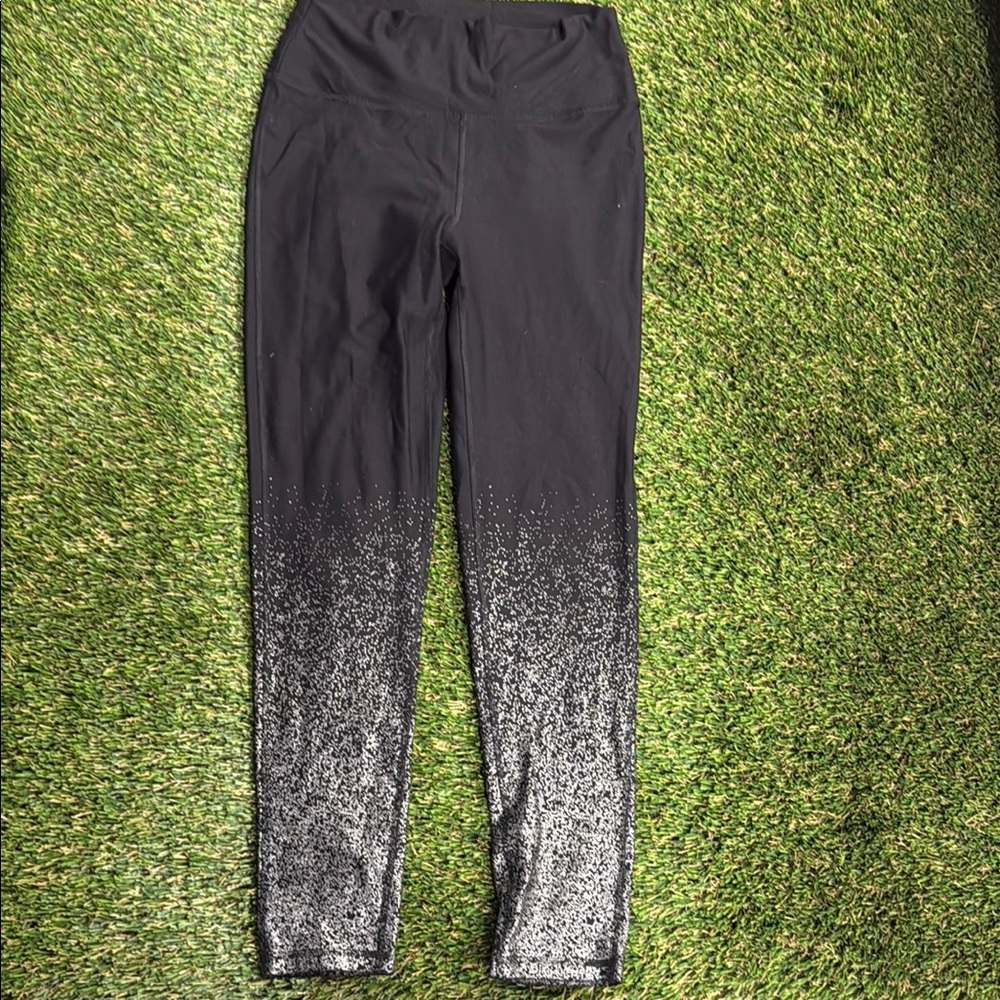 Mono B Kids Black and Silver Gradient Leggings